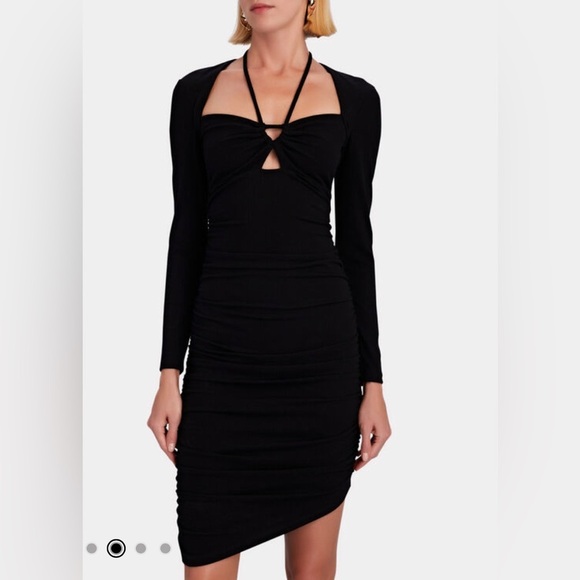 NWT $275 Jonathan Simkhai Standard Tanya Mini Dress in Black Small Revolve - Picture 7 of 14